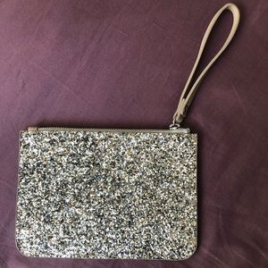 Old Navy metallic glitter wristlet